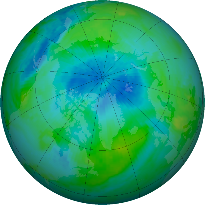 Arctic ozone map for 07 September 2000